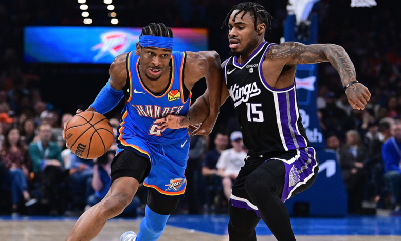 okc thunder vs sacramento kings match player stats
